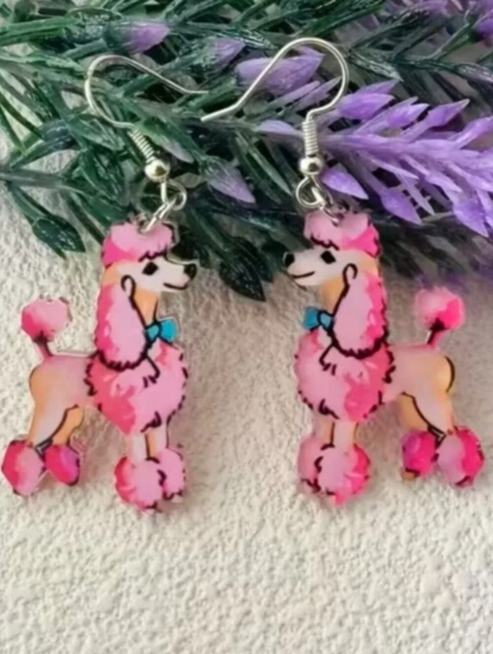 Pink Poodle Dog Earrings – Cute Pet-Themed Accessories